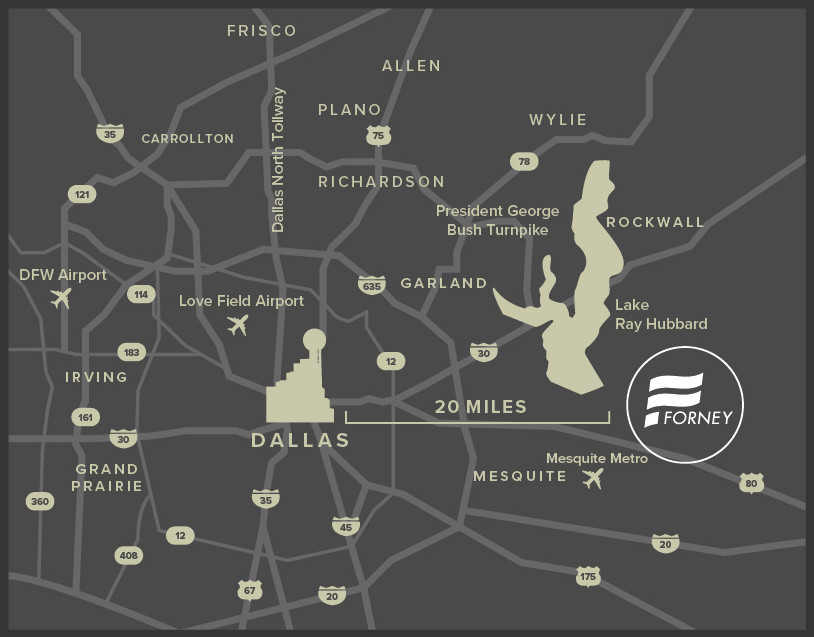 Map of Forney TX